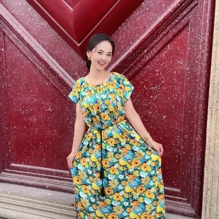 新款夏季时尚碎花短袖宽松显瘦连衣裙新疆包邮