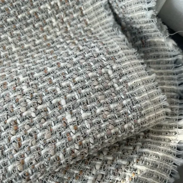 鹅卵书款韩版气质编织款小香风布料做套装面料