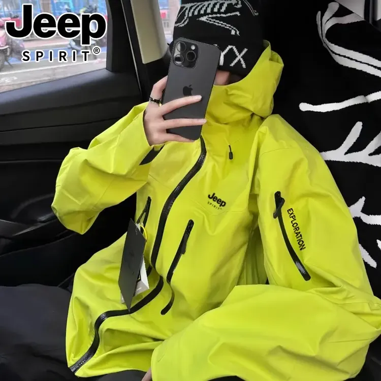 JEEP SPIRIT硬壳冲锋夹克男女同款春秋季美式三合一防风防水外套