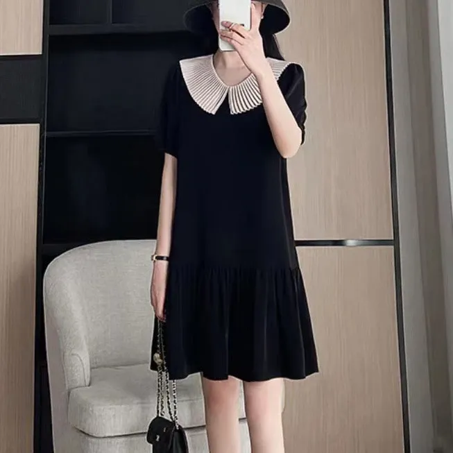 2025夏季新品时尚百搭法式显瘦减龄气质连衣裙大码小个子女士裙子