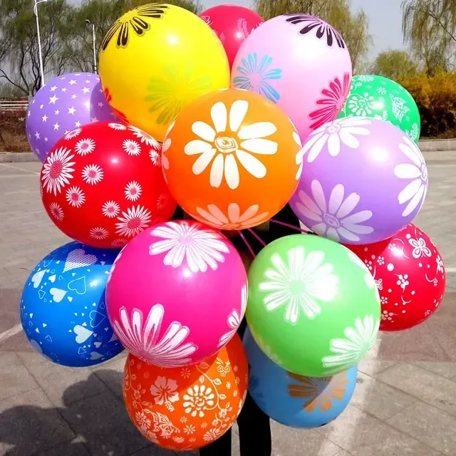 【网红爆款】12寸全花气球五面图案结婚布置生日装饰宝宝周岁宴布置
