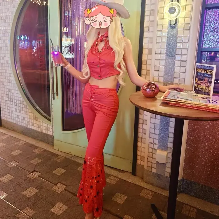 电影真人芭比连衣裙紧身裤cosplay服装