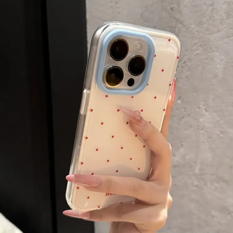 适用网红高颜值果冻波点iPhone16手机壳14苹果15promax日韩13少女