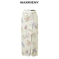 【高高甄选】MAXRIENY宫廷钉珠印花半裙春新品
