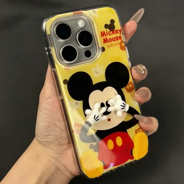 适用卡通可爱立体捂脸米奇苹果16手机壳iPhone13华为vivo小米oppo