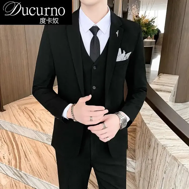 男士西服套装休闲商务职业正装韩版伴郎礼服修身结婚小西装外套男