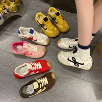 【运费险】杨幂同款复古德训鞋女2025秋款拼色百搭系带休闲阿甘鞋