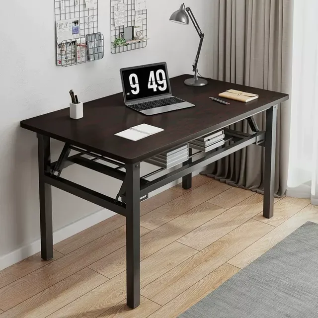 可折叠简易电脑桌家用卧室办公小桌子培训桌便携长方形学习写字桌