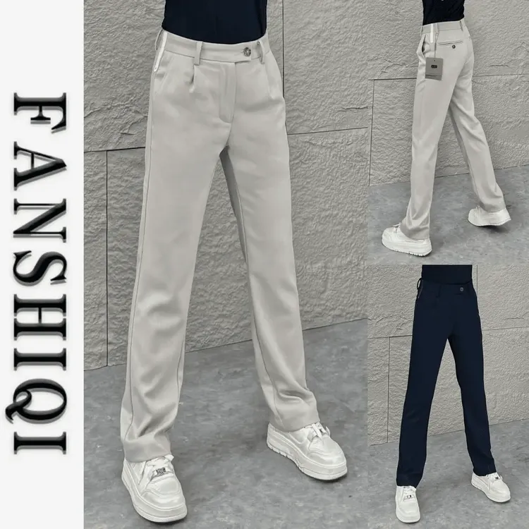 2025春秋新款高端男士潮流百搭垂感弹力修身直筒长裤休闲时尚西裤