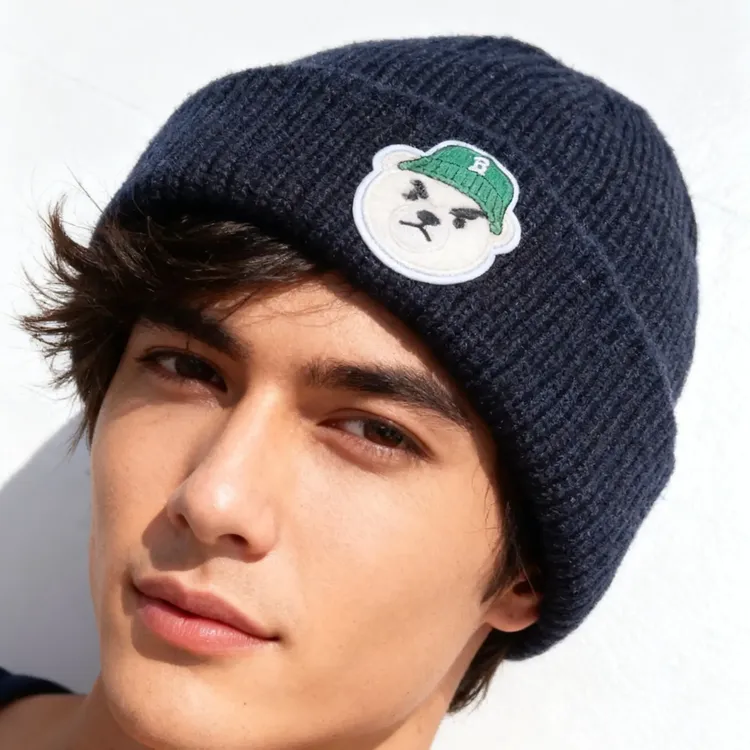 冬季保暖毛线针织帽男女情侣户外防寒护耳百搭时尚卷边包头帽子