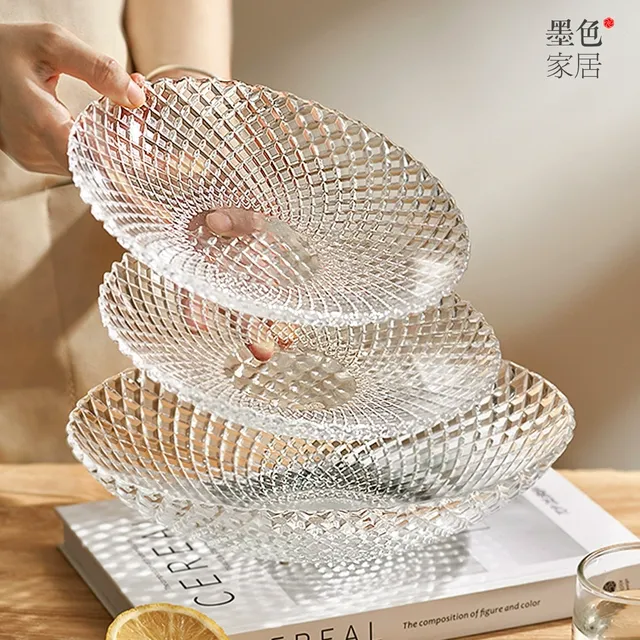 轻奢水果盘家用客厅茶几高级水晶玻璃碗果盆2025新款零食糖果托盘
