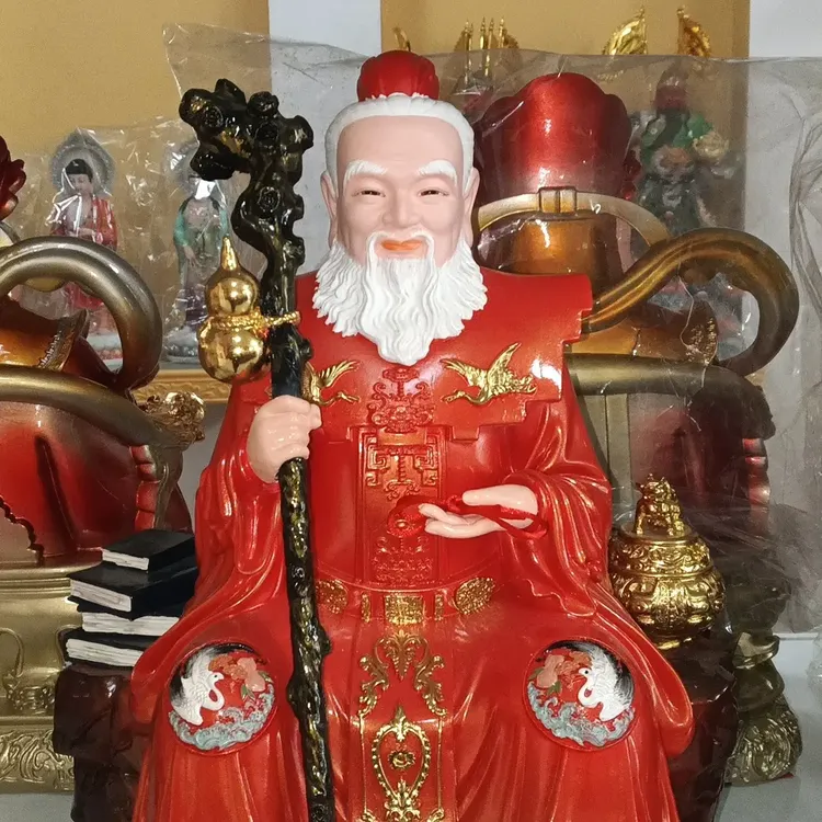 树脂彩绘家用客厅供奉月老16寸神像摆件