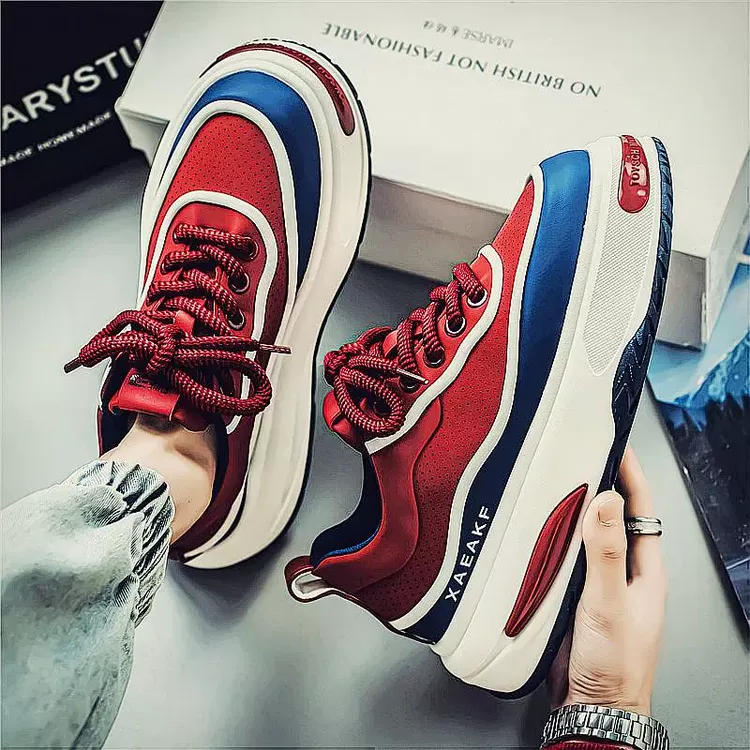 品牌休闲鞋男款2024新款秋冬季潮流厚底耐磨青少年板鞋男士