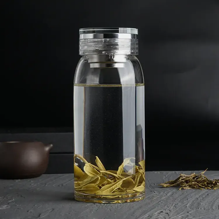 【送豪华包装 杯套 皮革护手 杯刷】高档透明大容量茶杯泡茶水杯商品图