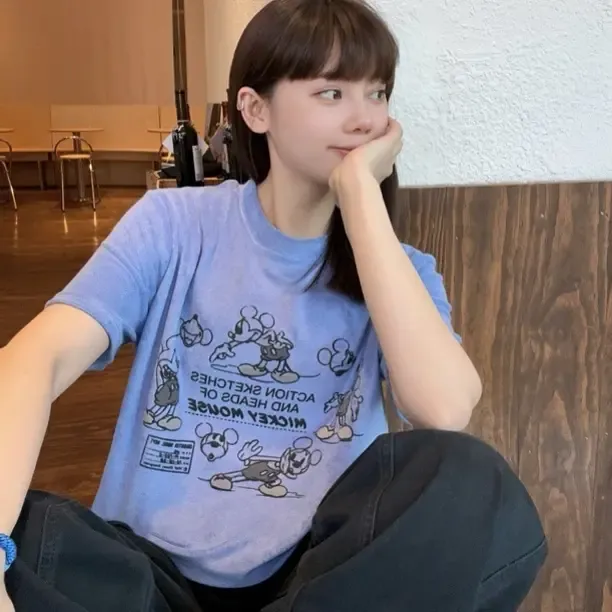 SEVENFUOO-【复古米奇】短袖T恤上衣