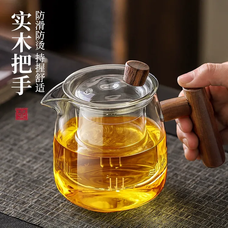 玻璃泡茶壶加厚耐热家用功夫茶具一个人用茶水分离玻璃茶杯煮茶壶