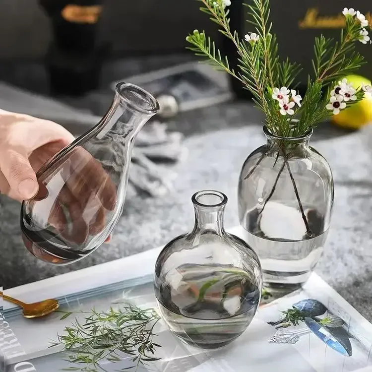 简约现代创意迷你ins风小花瓶玻璃客厅插花水养鲜花桌面装饰花艺
