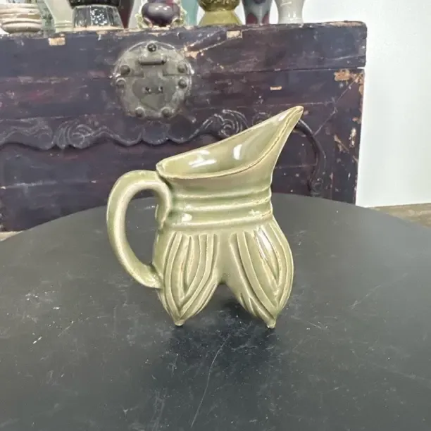 耀州窑青瓷手工三足执杯陶瓷工艺品精美