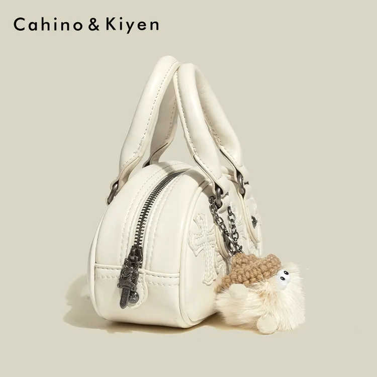 CAPIE&KURI小众高级感保龄球女士2025新款春夏百搭枕头包手提斜挎