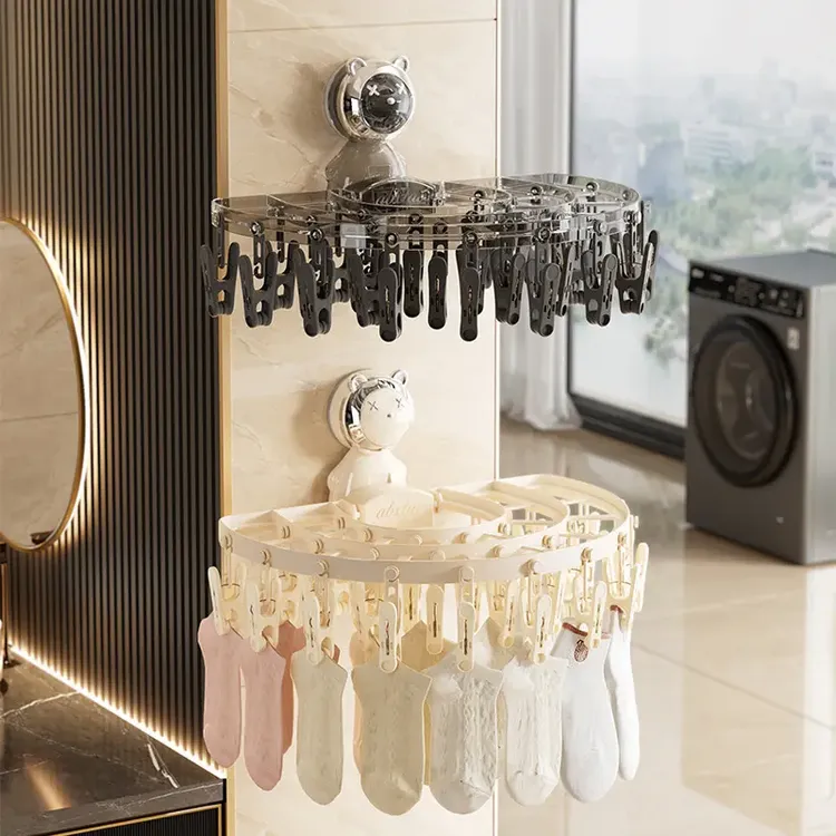 吸盘袜子晾晒架多夹子晾衣架晒袜子使用家用宿舍多功能防风晾袜架