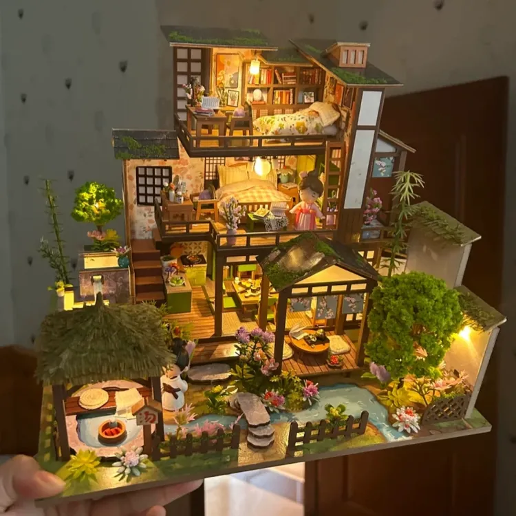 diy小屋艺术屋别墅竹泉小院成人手工房子拼装模型积木生日礼物女