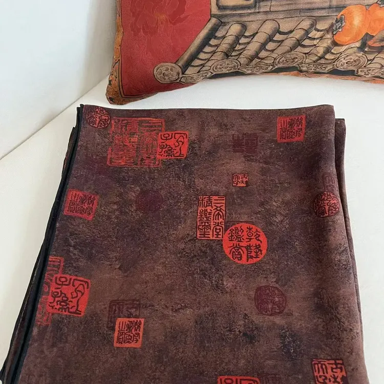 三希堂 五福临门纹6A桑蚕丝绞萝130*130围巾披肩丝巾方巾