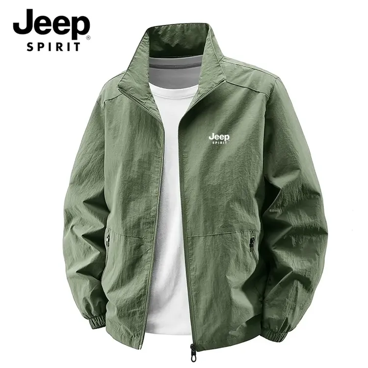 JEEPSPIRIT吉普夹克外套男秋季新款宽松休闲大码户外立领男士上衣