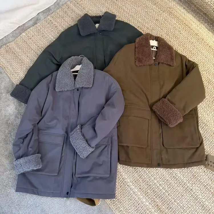 30726-厚款时尚直下摆保暖棉衣秋冬棉服百搭休闲