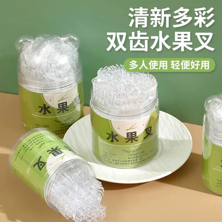 家庭旅游户外一次性装水果叉加厚加硬竹节纹便携好用