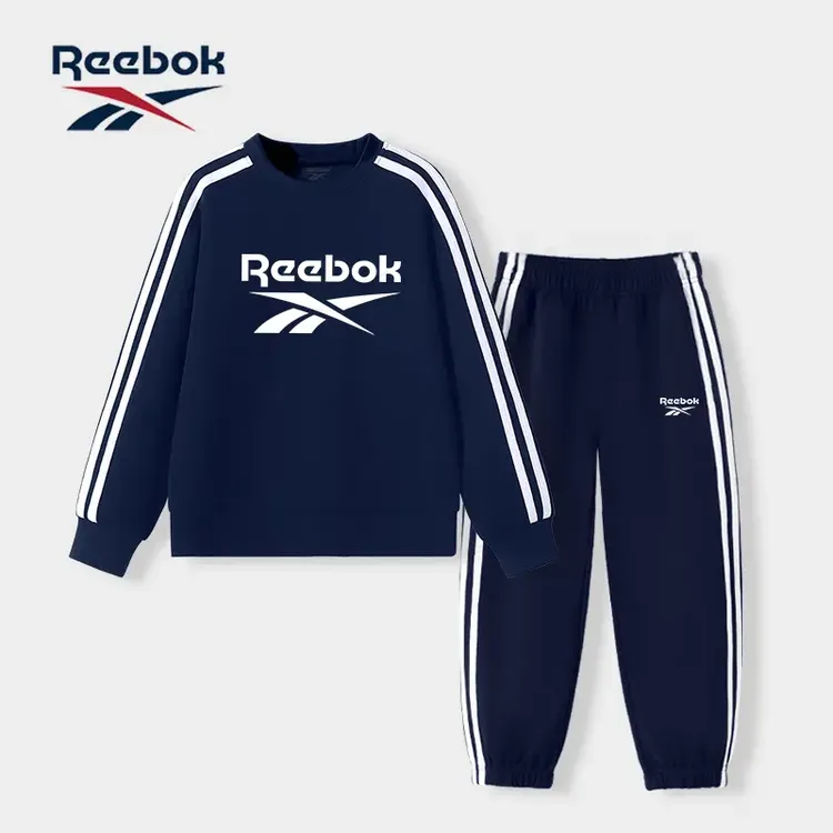 Reebok锐步童装秋季长袖长裤卫衣套装休闲男童上衣大童卫裤子百搭