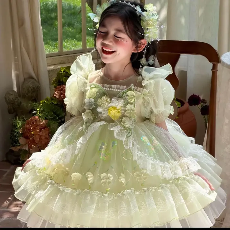 女童夏季洛丽塔甜美新款冰雪女王蓬蓬生日礼服2026连衣裙裙子裙