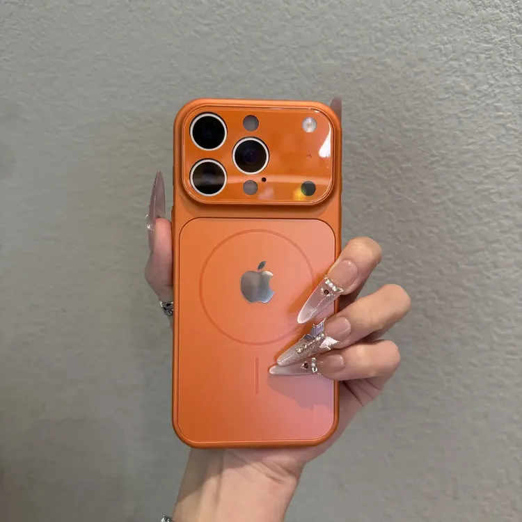 高级感磨砂磁吸适用苹果17promax手机壳iphone16钢化玻璃15全包14