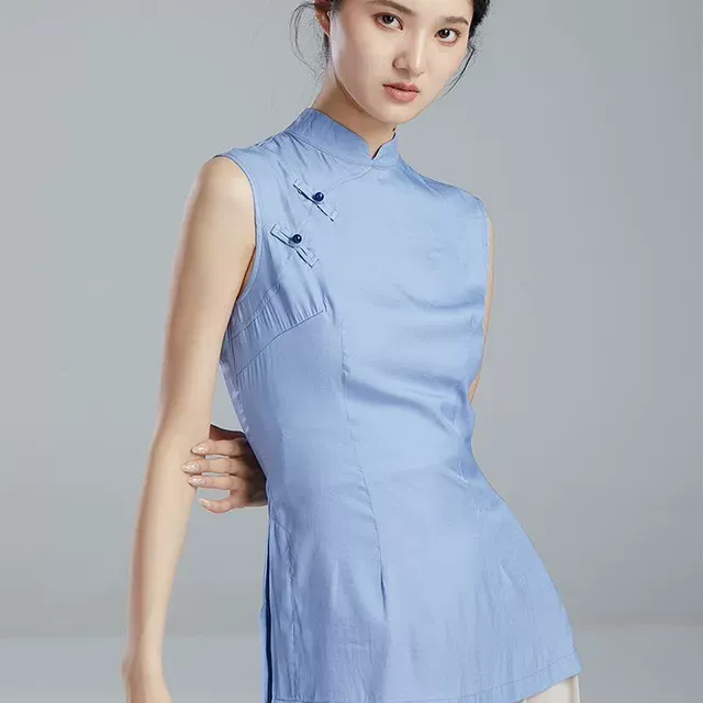 古典舞练功服女上衣中国风飘逸身韵服无袖舞蹈形体服演出服夏