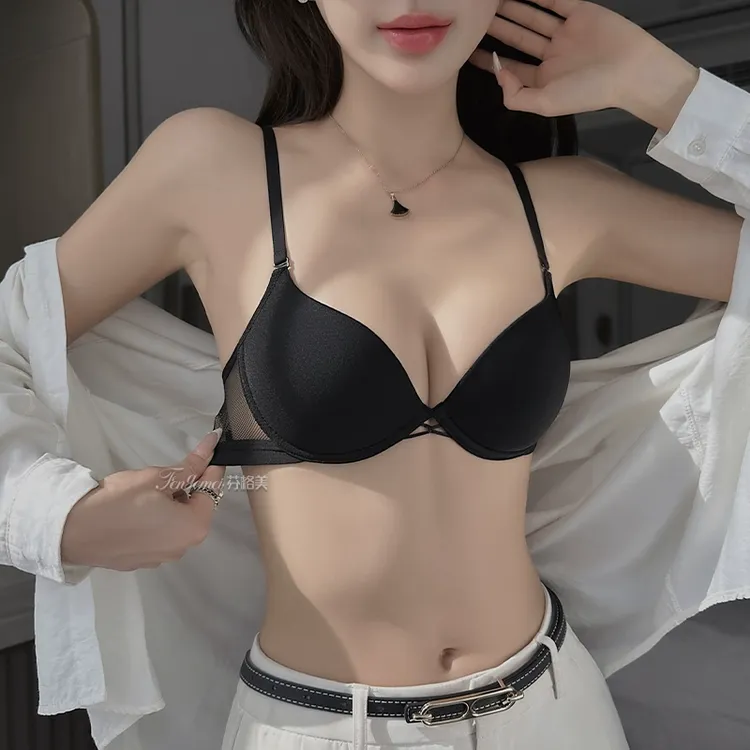 法式内衣女小胸聚拢薄款夏季2025新款爆款防下垂性感文胸无痕透气