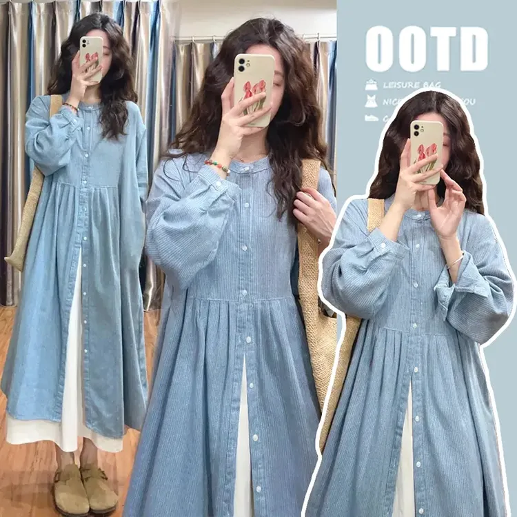 春韩系孕妇连衣裙可哺乳时尚半身裙两件套女