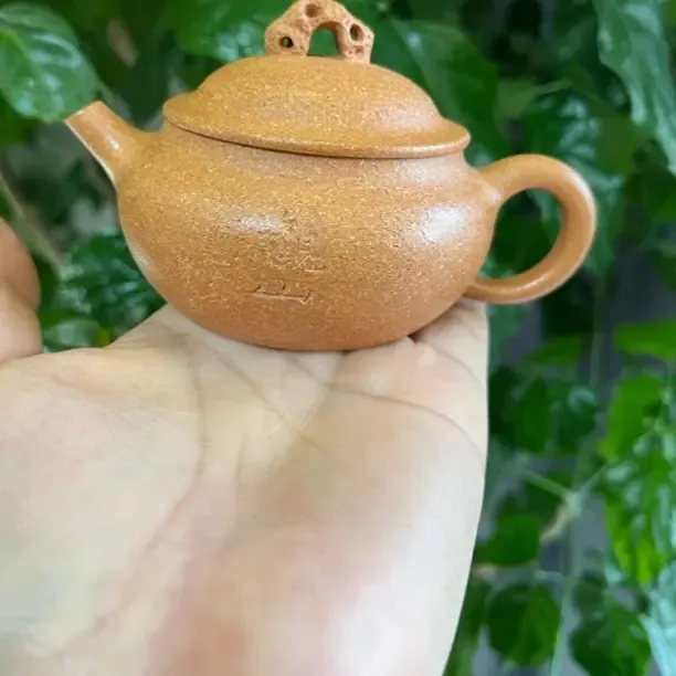 宜兴原矿紫砂怀隐观山壶150㏄半手工制作内推孔出水