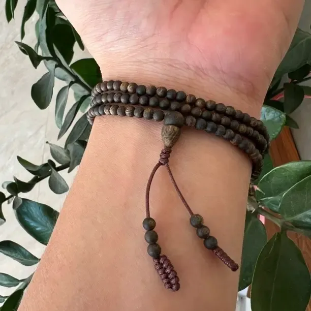 沉香沉水3mmx208多圈佛珠手串女款