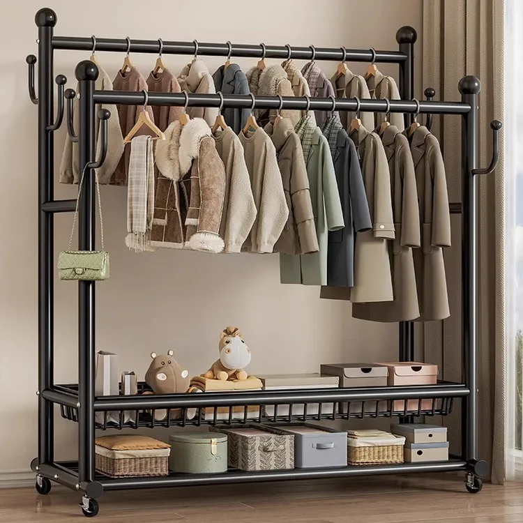 优勤特粗32管挂衣架落地卧室2025新款家用房间室内晾衣服架衣帽架