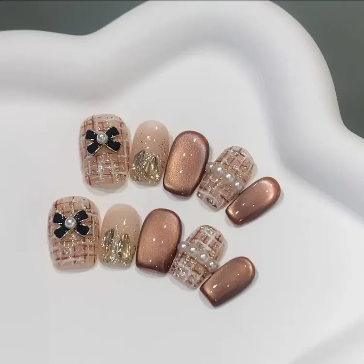 2菱格小香“diamond”轻奢时尚秋冬穿戴甲美甲                    