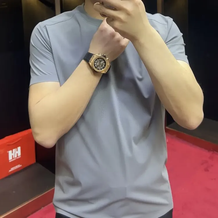 2025新款简约风爆款短袖T恤春秋圆领修身型短袖冰凉男装圆领短袖