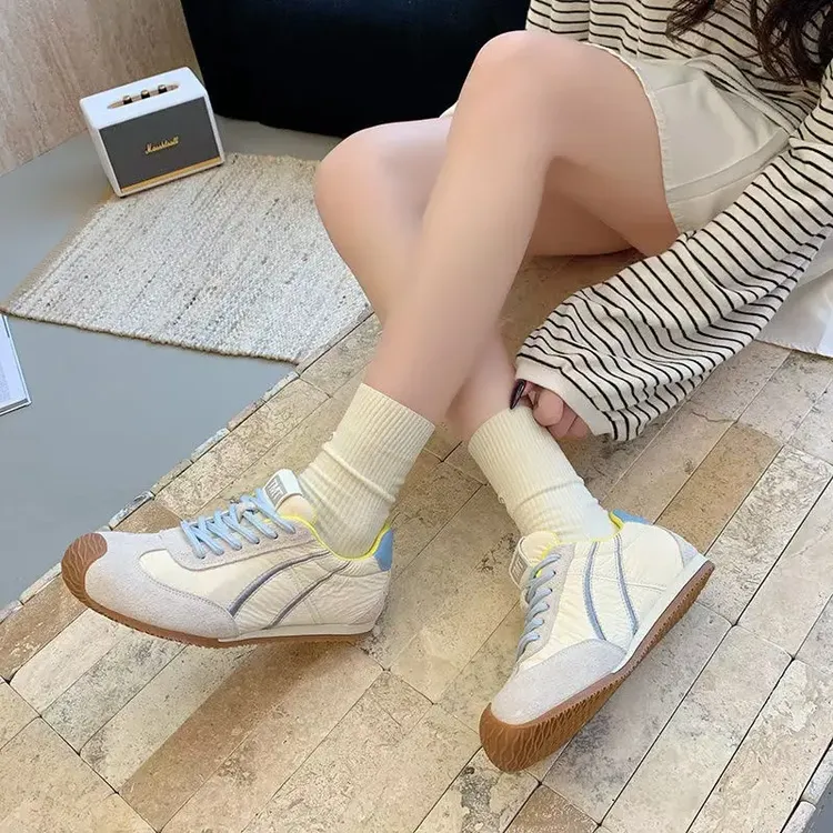 多巴胺爆款撞色阿甘鞋春夏新款韩版丑萌糖果色德训休闲运动鞋