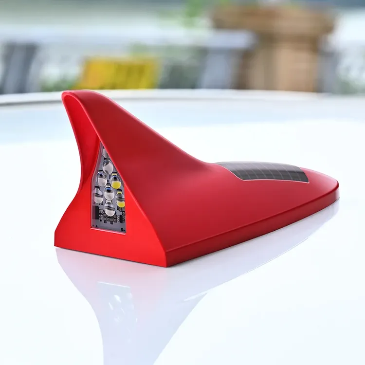 【特价促销款】汽车太阳能天线鲨鱼鳍灯车顶防追尾改装警示灯爆闪灯