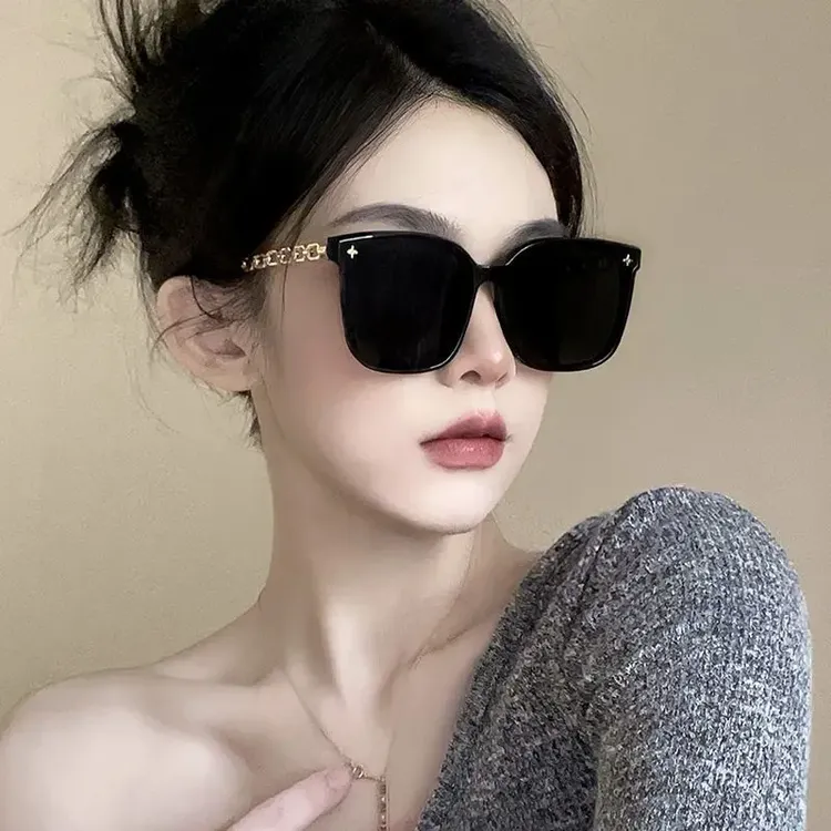 2025新款墨镜女高级感ins网红款防晒太阳镜圆脸显瘦大框墨镜J