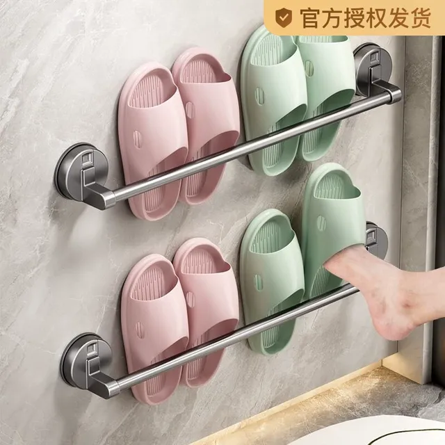 吸盘拖鞋架浴室免打孔卫生间置物架鞋子沥水收纳神器厕所壁挂挂架