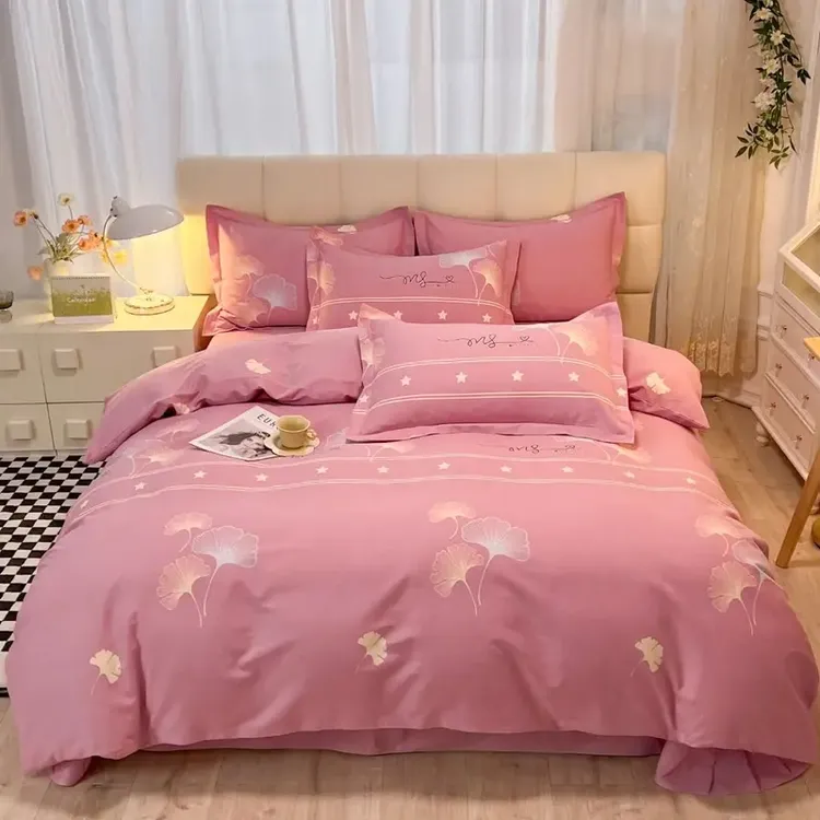 加厚床上四件套纯斜纹棉磨毛被套床单新款亲肤全棉印花双人被罩