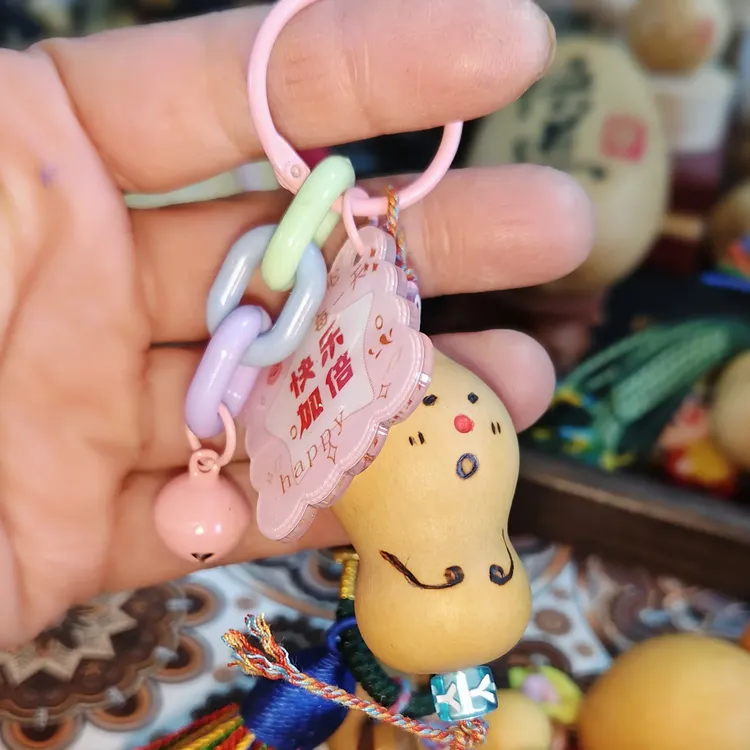 可爱烙画手工小葫芦文玩手把件车挂背包钥匙扣多宝小礼物