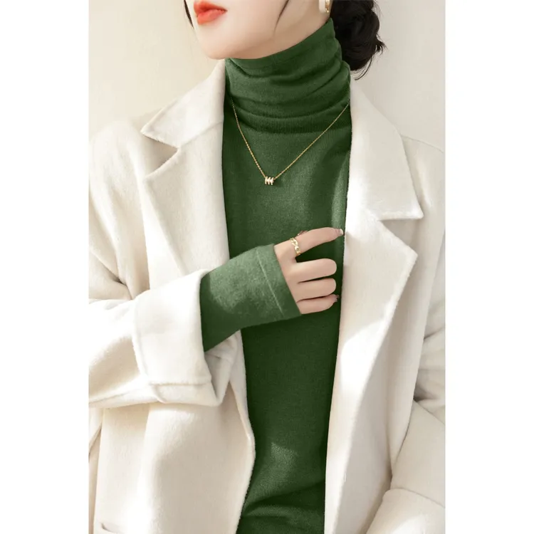 时尚修身堆堆高领套头针织衫2025年秋冬洋气高级感长袖内搭打底女