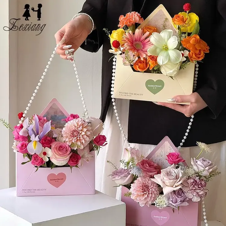 【视频款】信封花束手写信520一封情书花盒情人节鲜花送朋友礼物