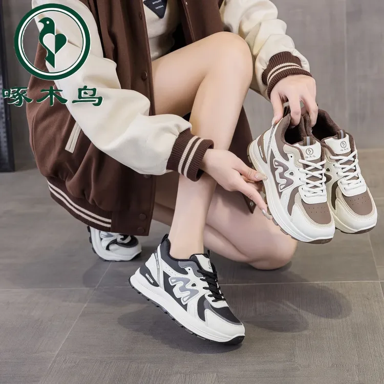 啄木鸟2025秋冬轻便时尚休闲鞋厚底运动鞋阿甘鞋