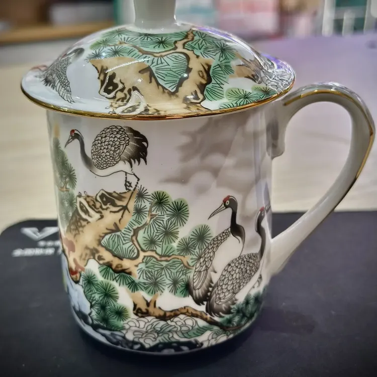 小号850毫升陶瓷骨瓷水杯办公会议男女专用茶杯